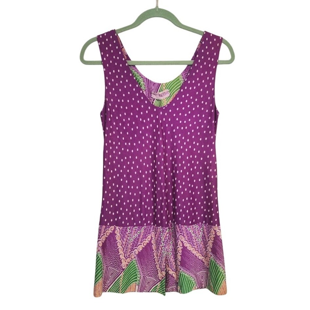 MALIBU MEDIA CALIFORNIA  70s Polka Dot Abstract Mini Dress swim cover